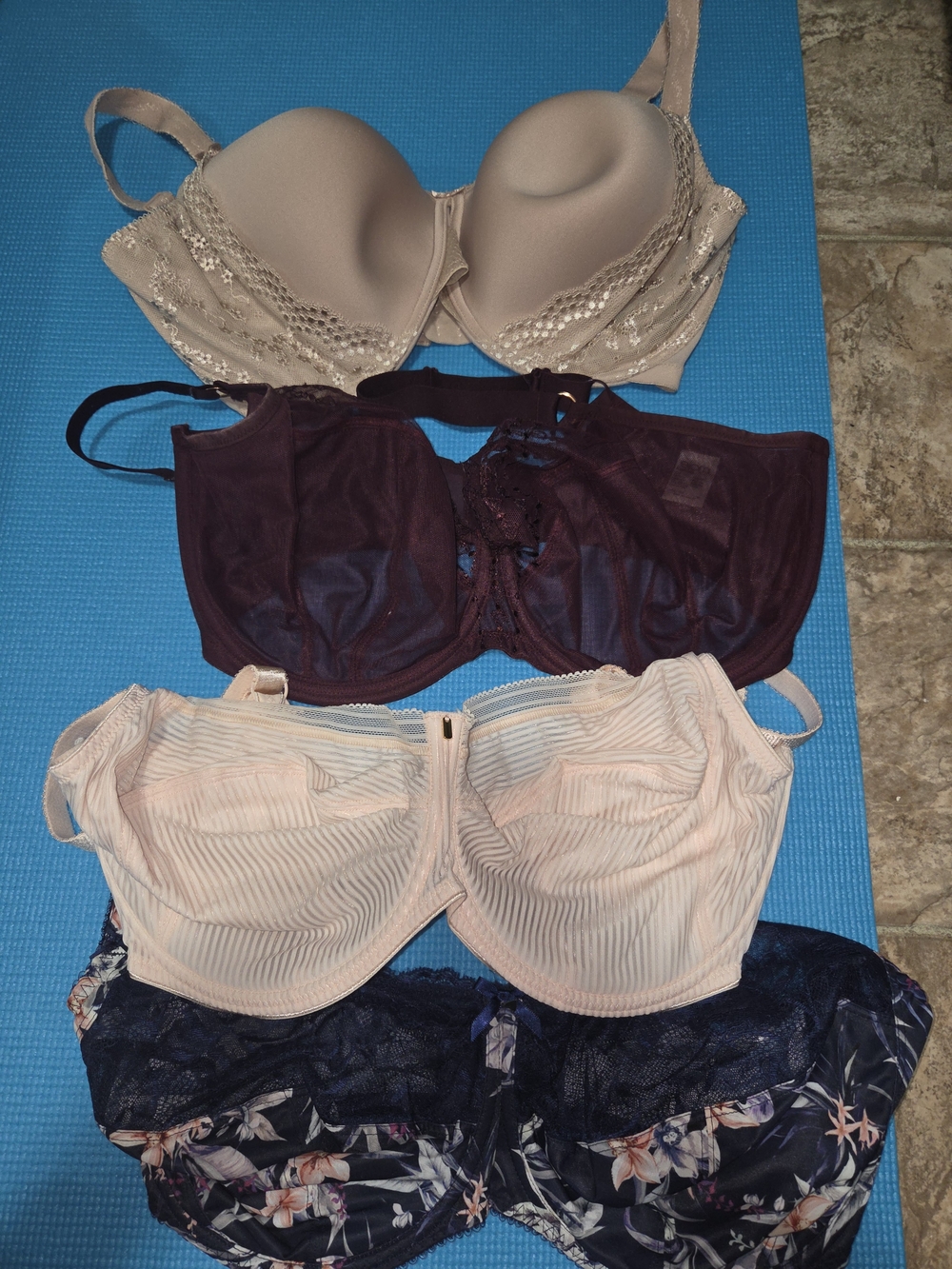 Elomi And Fantasie Four-Pack Bra Set in Nude, Burgundy, Blush and Navy Floral